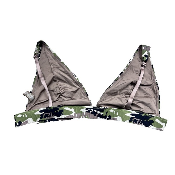 Skims Plunge Bikini Top Bra Camouflage Non-Padded Wire Free Sz 4XL Beach Resort - Picture 4 of 7